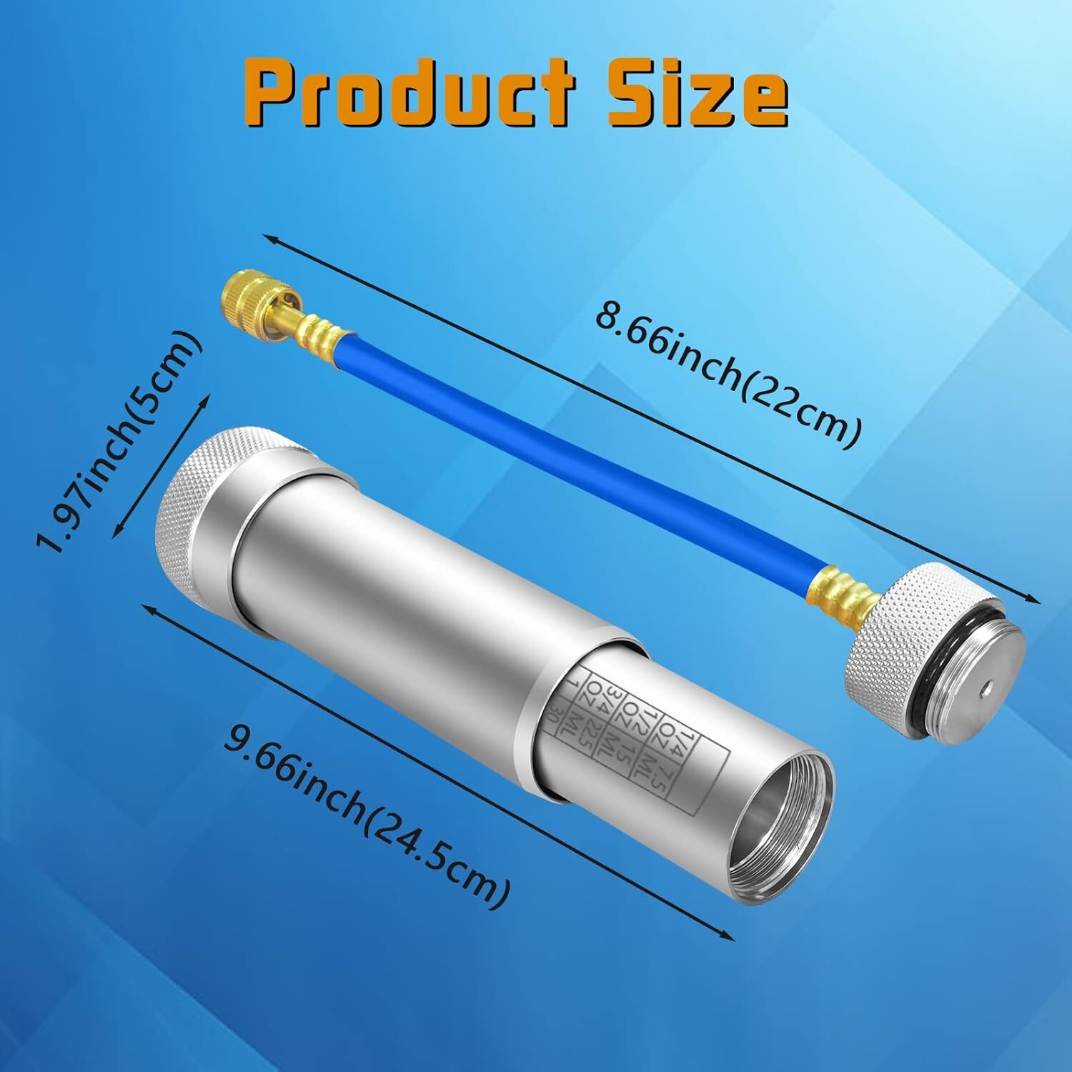 R1234YF/R134A Ac Oil InjectoHVAC Dye Oil Injector with R134A Snap Quick Coupler。