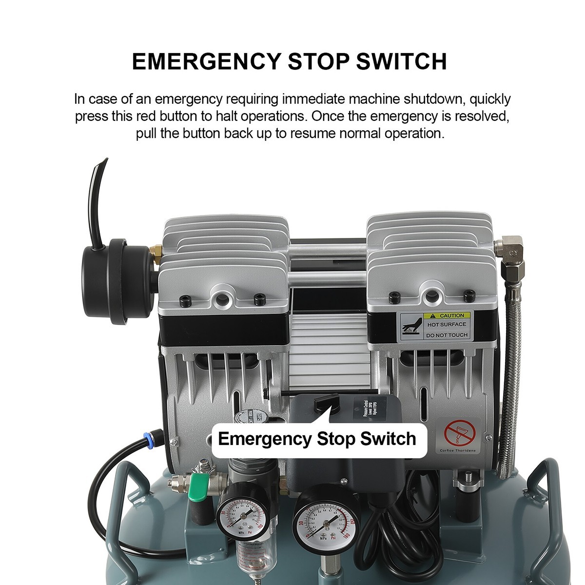 24L/40L Portable Dental Mobile Silent Oil-Free Air Compressor Pump FDA