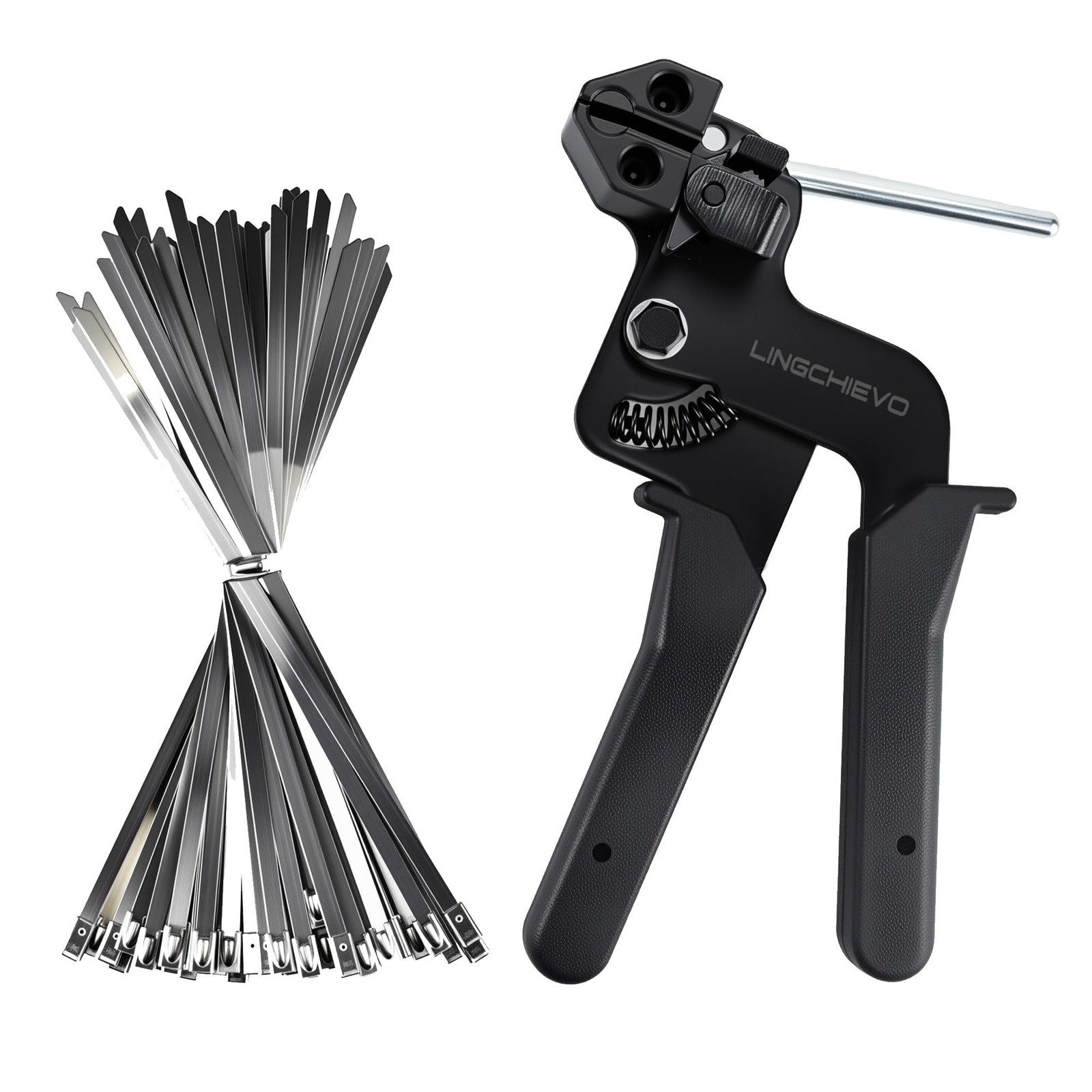 Metal Zip Tie Gun with 100 PCS 11.8inch300mm Stainless Steel Zip Ties,Heavy D…