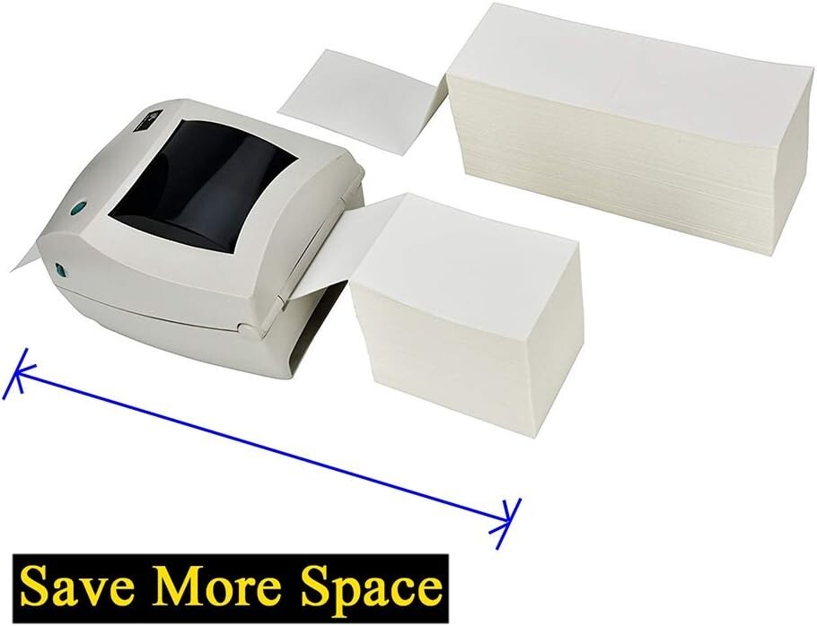 Fanfold 4 x 6 Direct Thermal Shipping Labels with Perforations, 500 Labels, P…