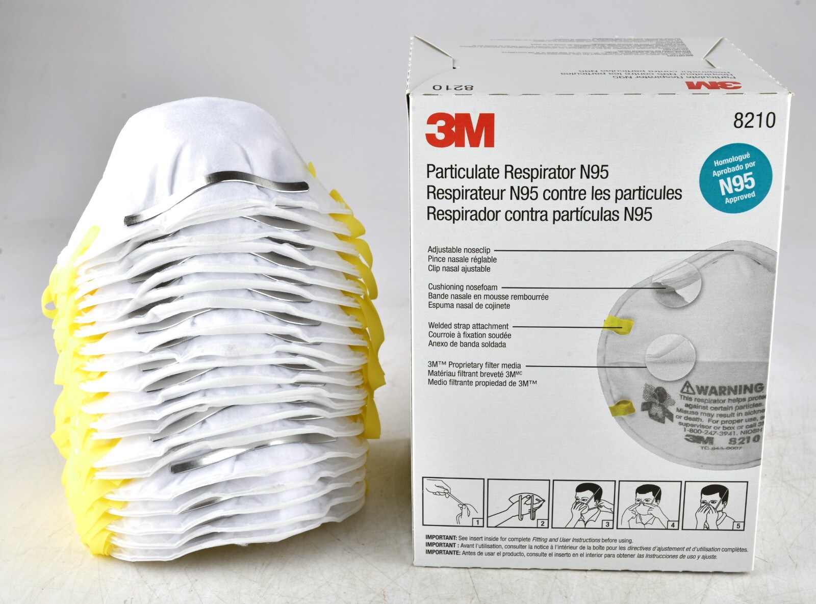 *3M – Particulate Respirator N95 Masks – 20 Pack – White #8210