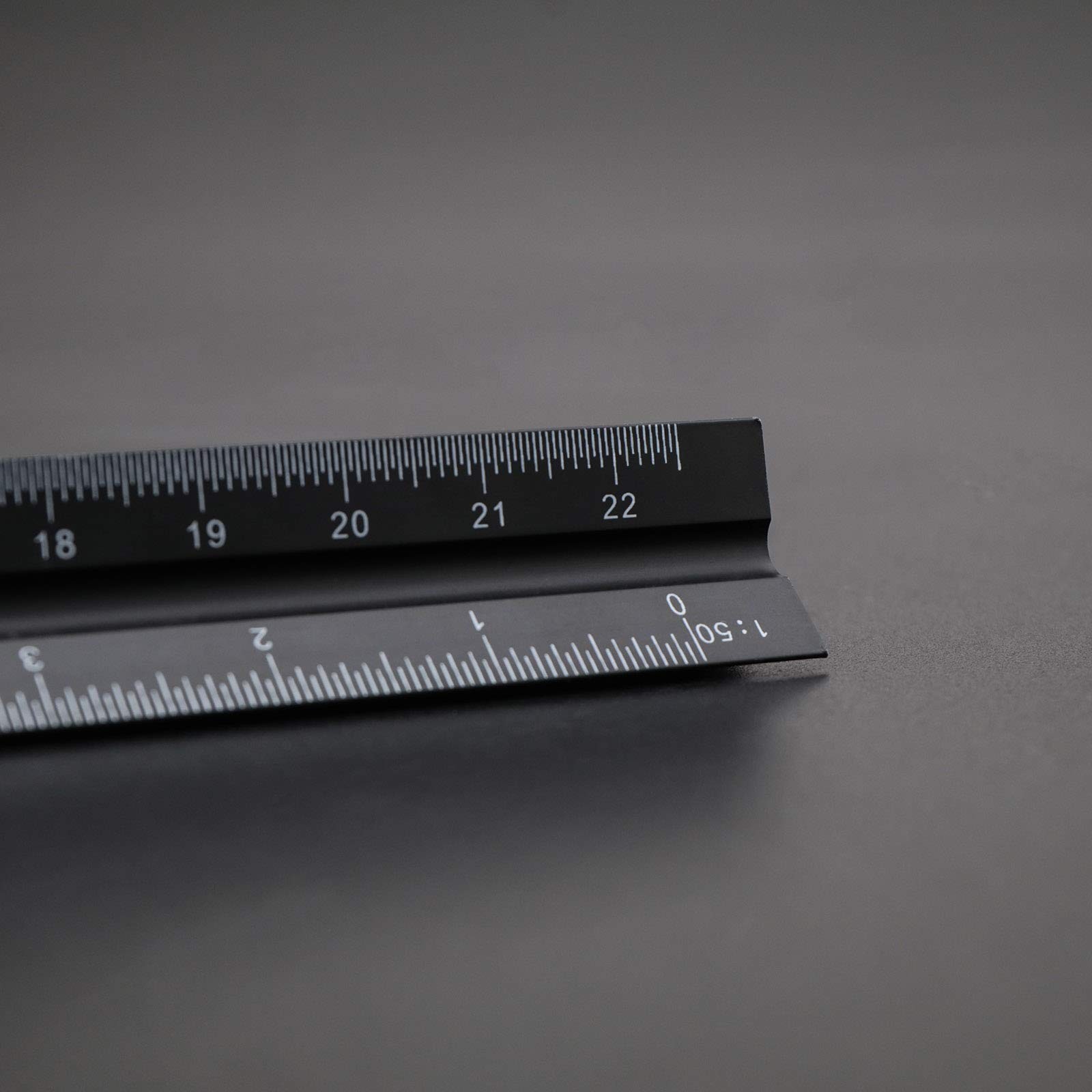 Triangular Ruler, 30 Inches, Black Aluminum Alloy, Metric Ruler 120, 12…