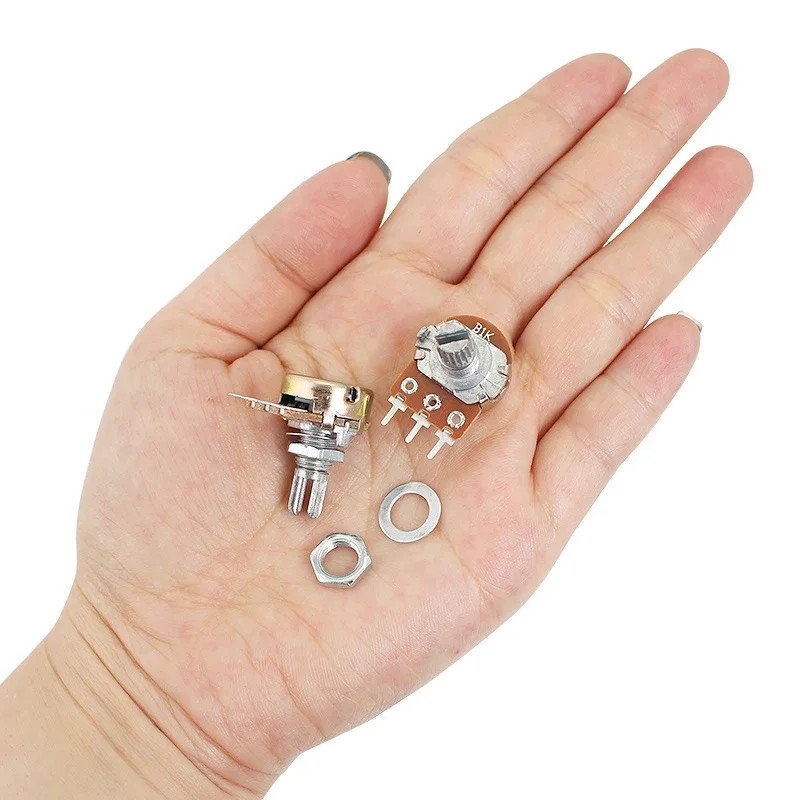 10PCS WH148 Potentiometer Shaft 15mm B1K 2K 5K 10K 20K 50K 100K 500K 1M Ohm 3Pin