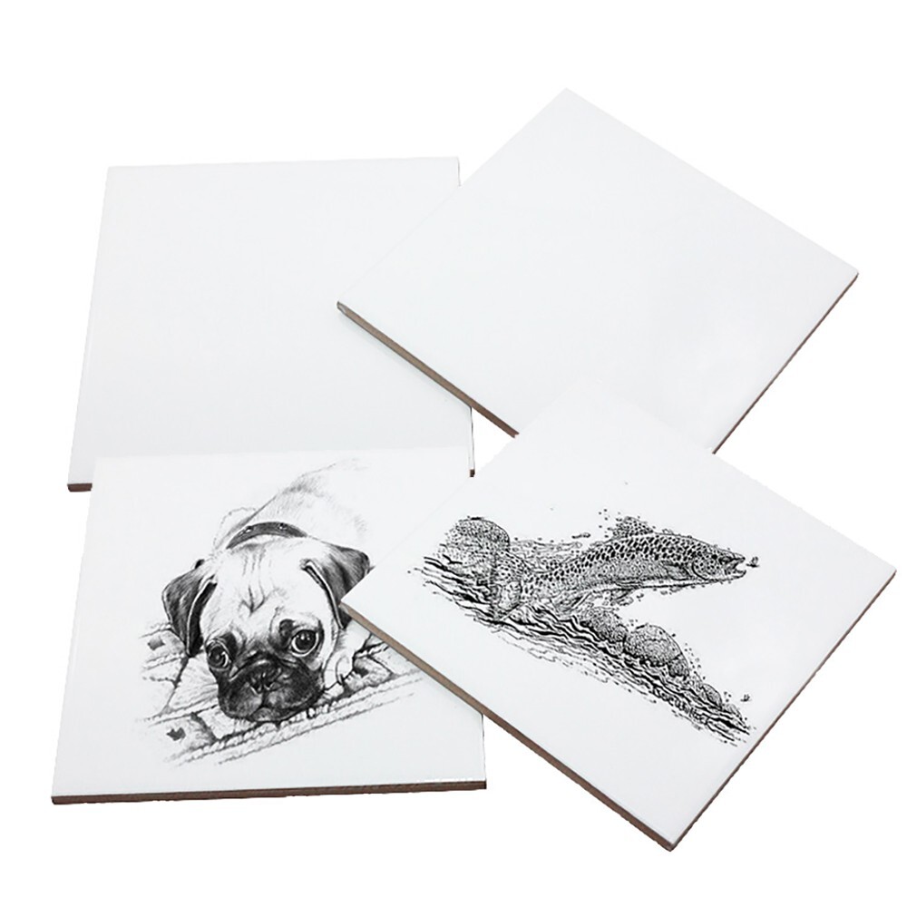 20pcs 4″x4″ Sublimation Blank Square Glossy Tile Dye Heat Transfer Thermal Craft