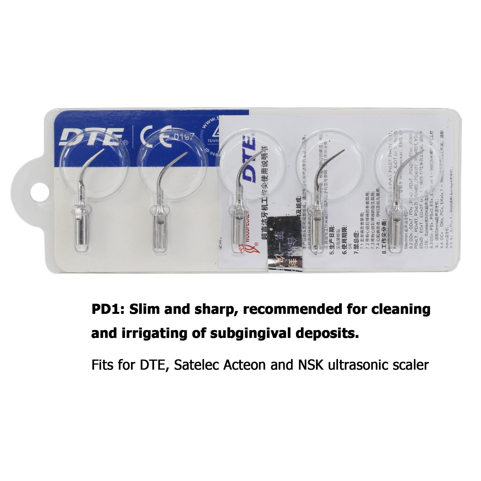 Woodpecker DTE HD-7L Handpiece Dental Ultrasonic Piezo Scaler Tips GD1 GD4 PD1