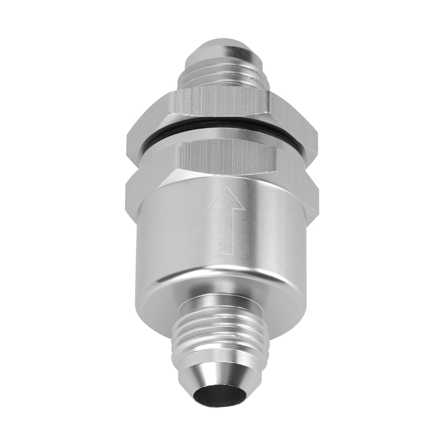 6AN Non Return One Way Inline Check Valve Fitting Aluminum-Sliver