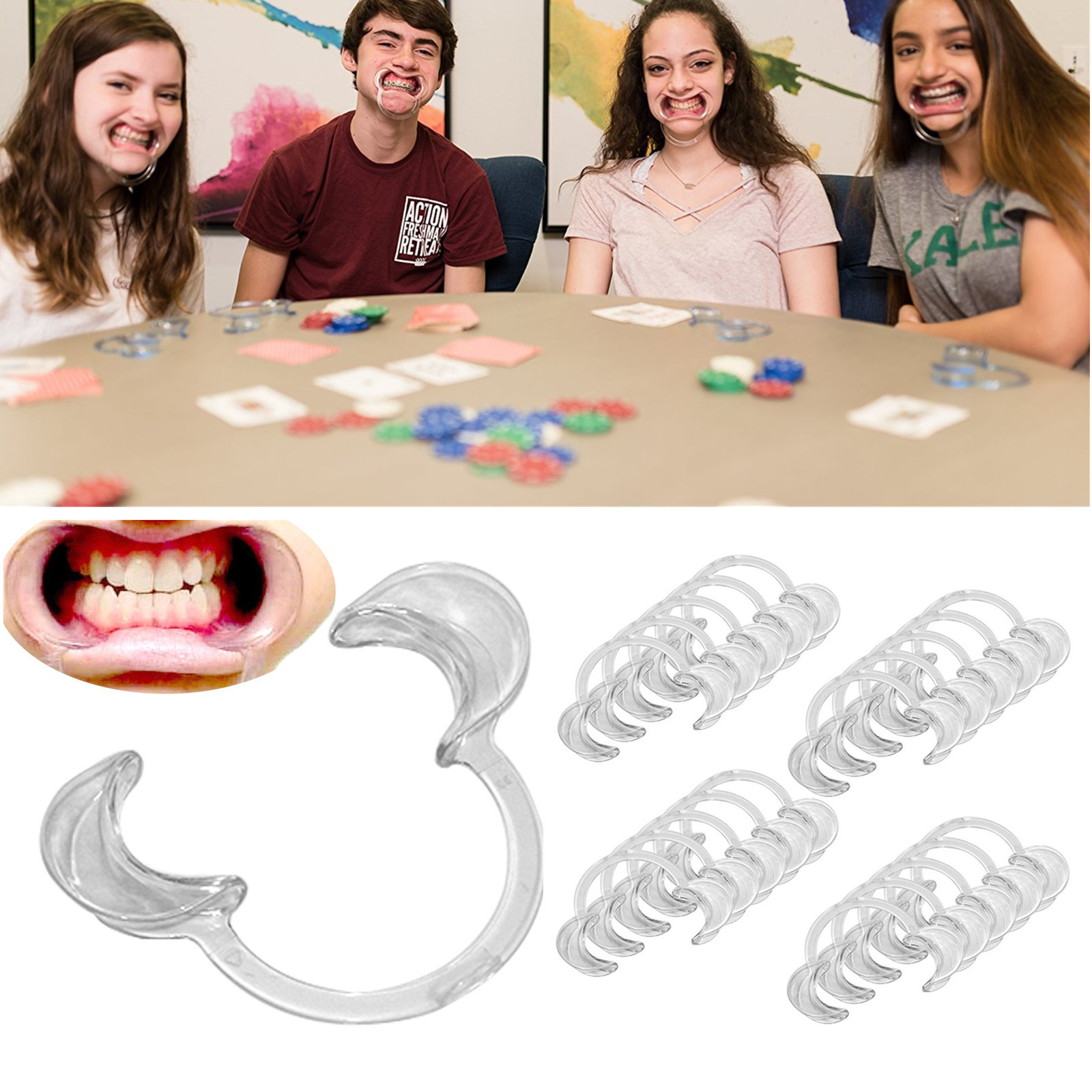 20pc Adult Large Size C-Shape Mouth Opener Lip Dental Cheek Retractors 17 year+