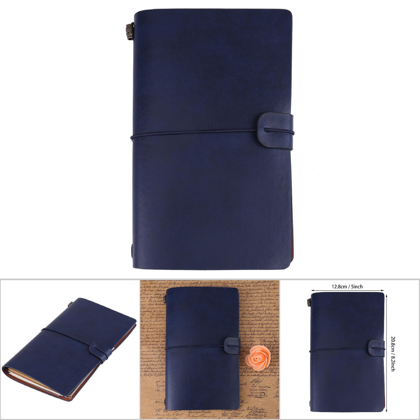 Classic PU Leather Notebook Personalized Journal (Dark Blue)