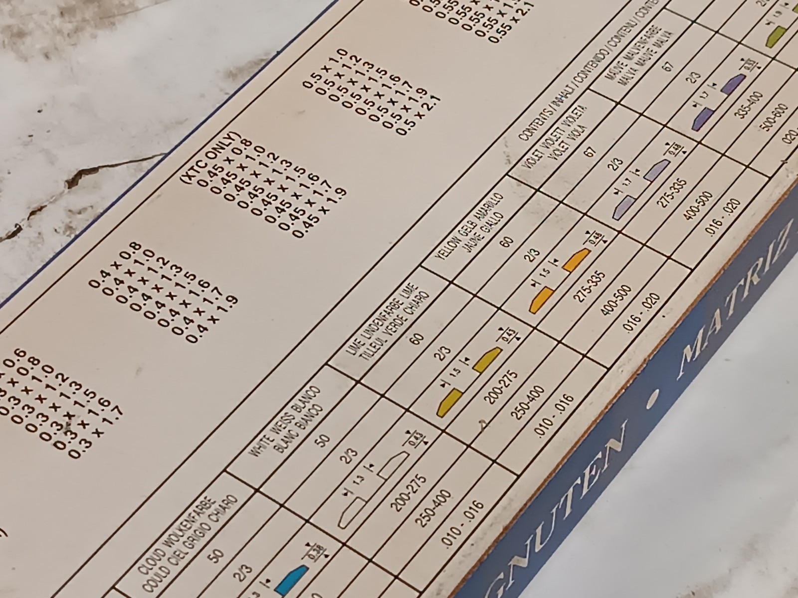 Shreiner Creasing Matrix #50 – O/C White, 0.43mm Chnl Depth x 1.3mm Chnl Width