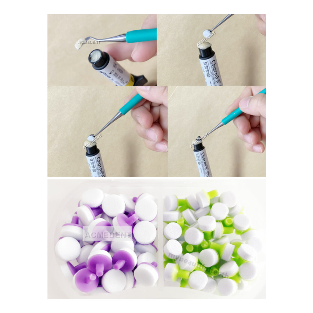 Dental Composite Resin Veneer Spatula Foam Pad Handle Labial Veneers Sculpt