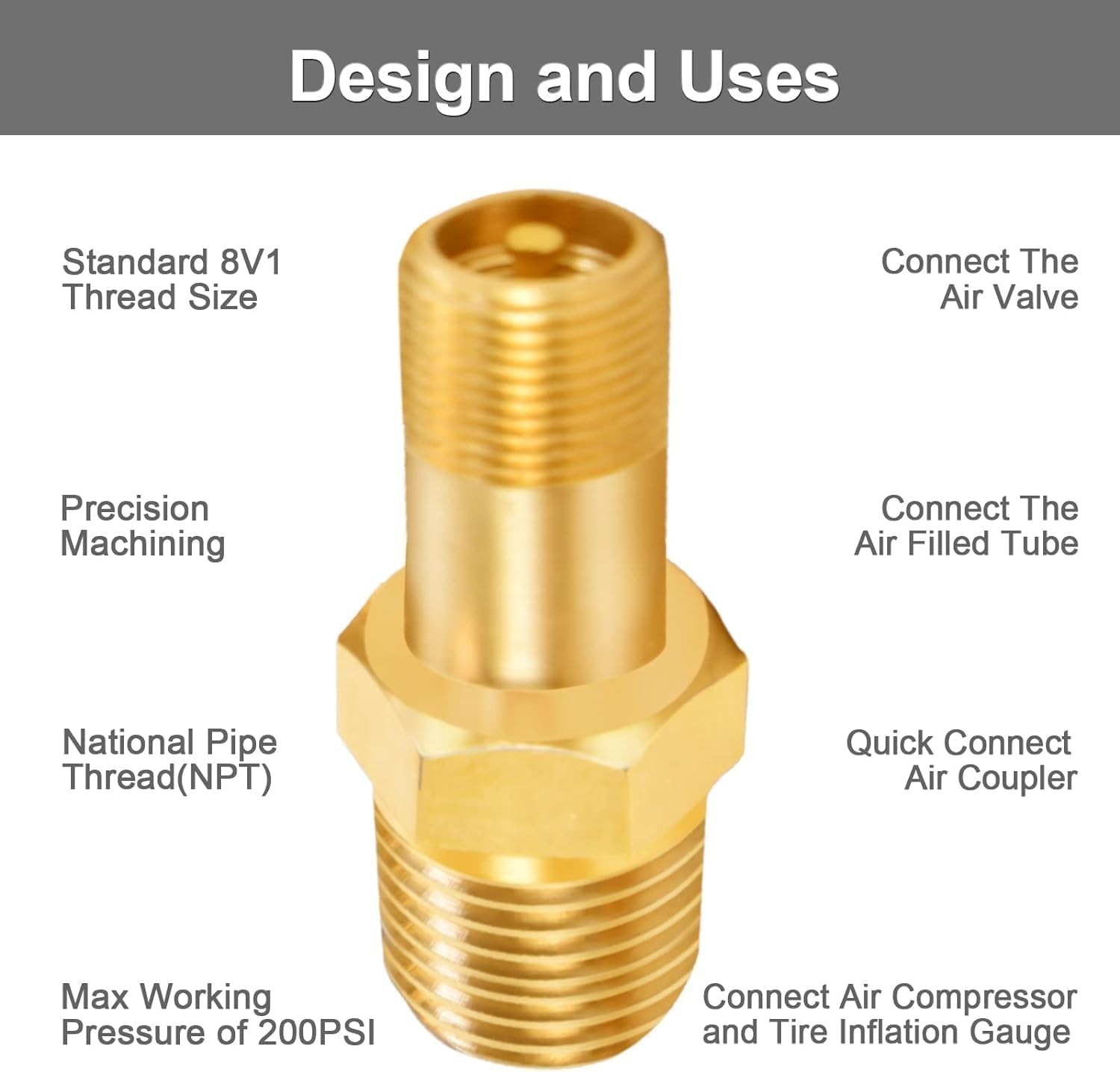 Versatile 1/8″ NPT Tank Valve – Brass Construction with Schrader Design (2-Pack)