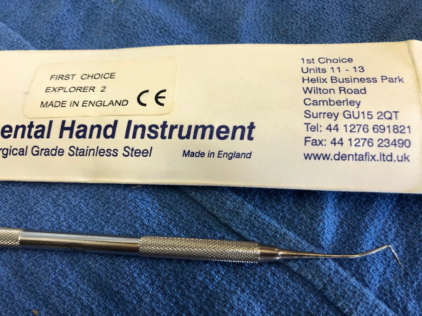 Dental Instrument Explorer 2 Made in England 1st Choice New Stainless-Steel