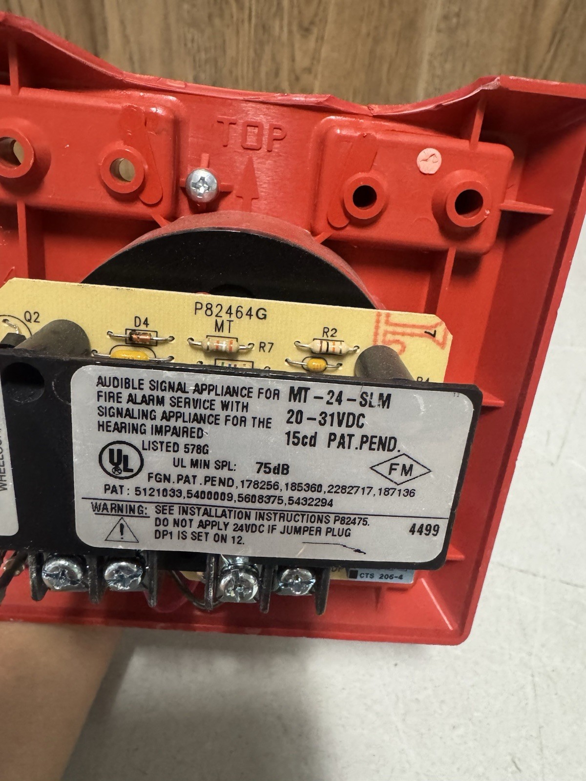 Wheelock MT-24-SLM Fire Alarm Horn Strobe 20-31VDC 15cd Red Wall Mount