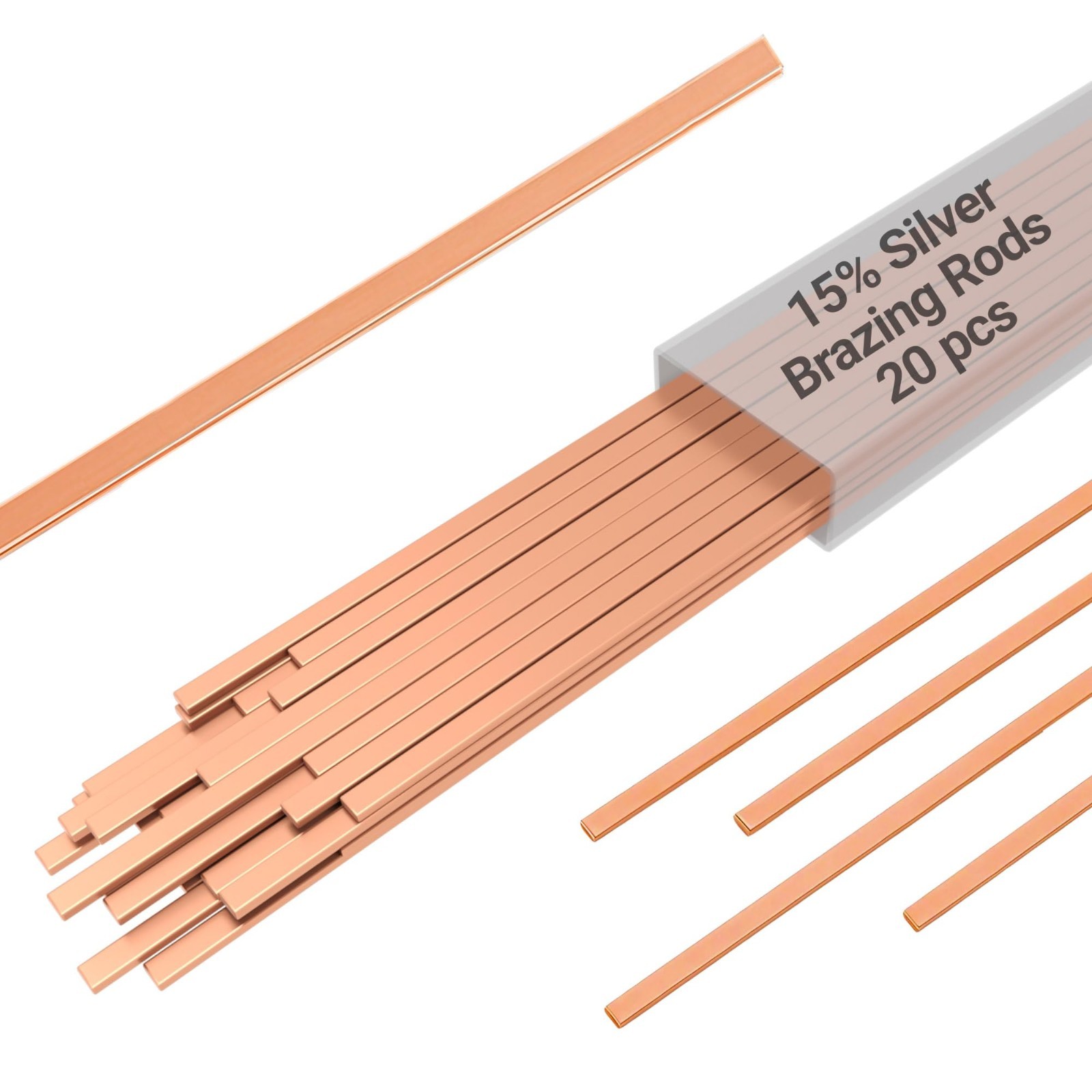 15% Silver Brazing Rods – 20 Sticks Phos Copper Welding Alloys for HVAC & Refrig