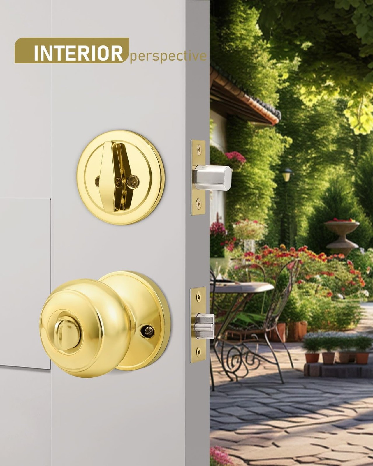 6 Pack Keyed Alike Front Door Knob and Deadbolt Set, Entry Door Locksets with…