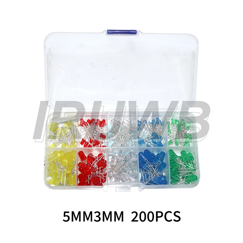 F3 F5 LED Diode Various Kits White Green Red Blue Yellow 3MM 5MM Light Emitting