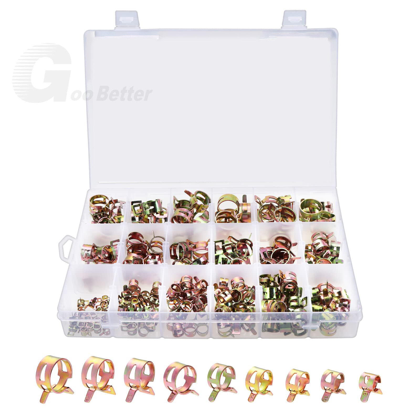115PCS Hose Clamps Assortment Kit Spring Steel Clip Water Fuel Tube Air Pipe USA