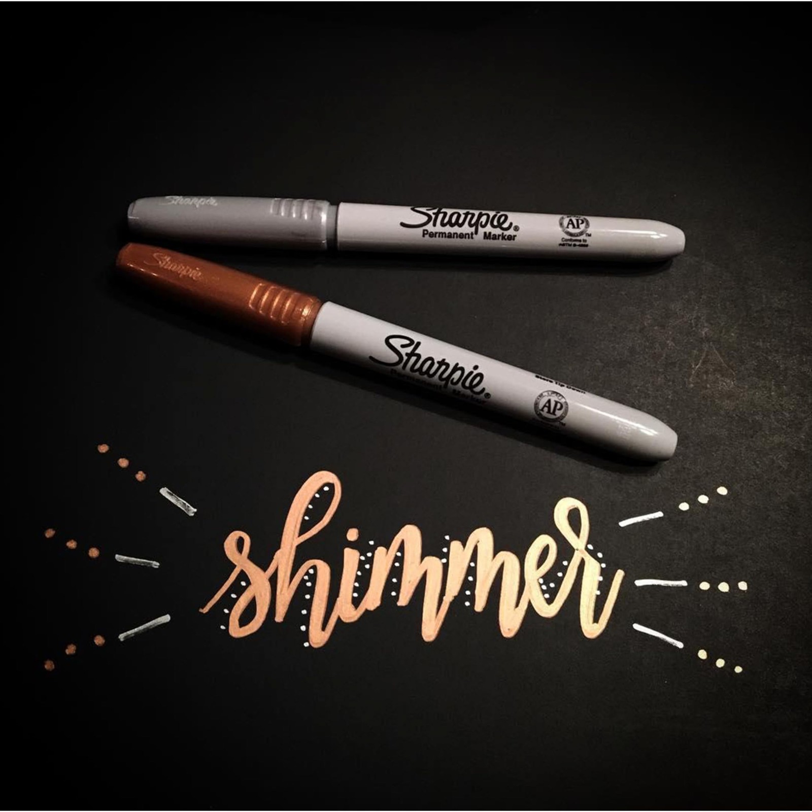 Sharpie Metallic Permanent Markers Fine Tip Pack Of 3 Gold Silver Bronze