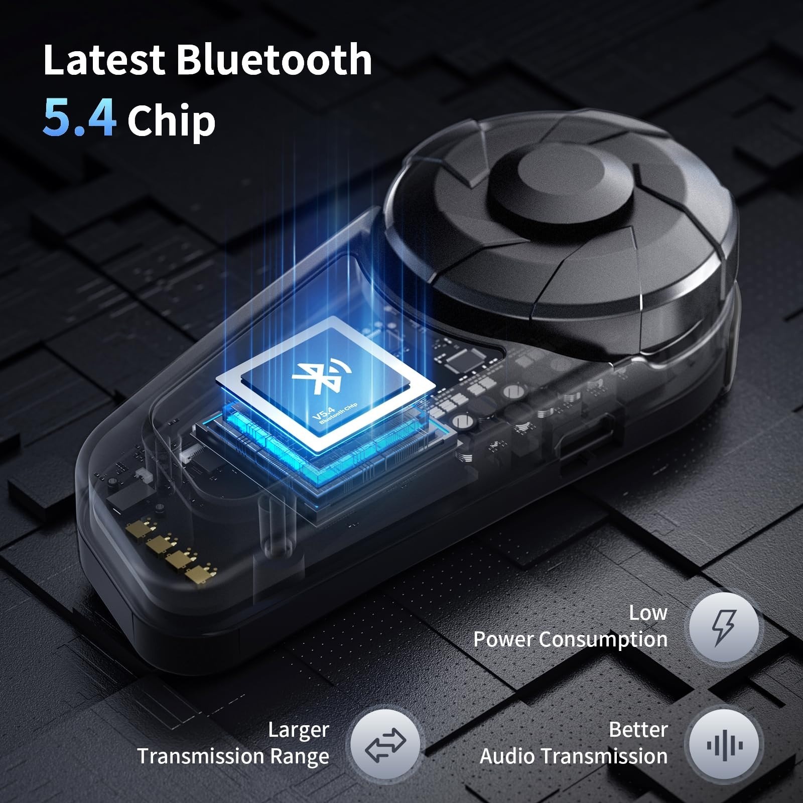 Fodsports FX-S Motorcycle Bluetooth Headset V5.4 Helmet Intercom IP67