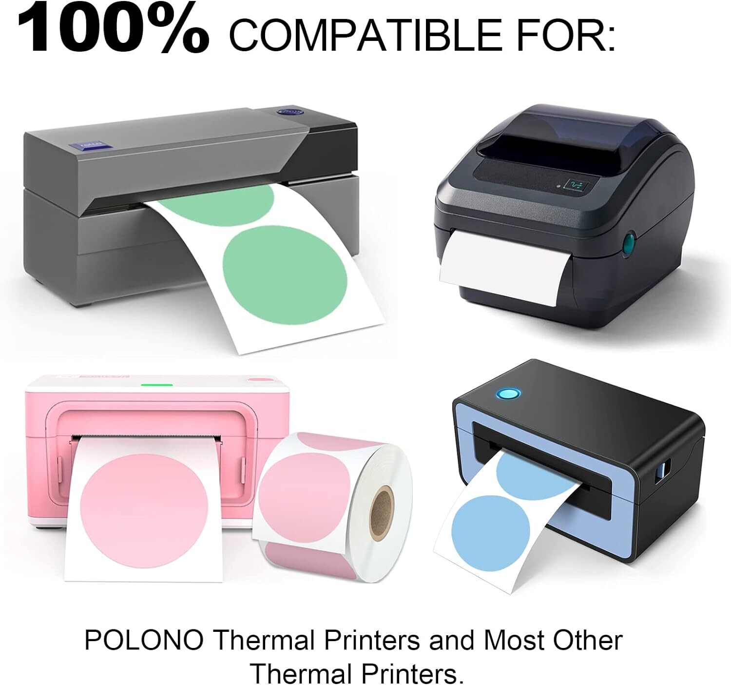 2 Inch 50*50mm 750 Per Roll Round Circle Label Self-Adhesive for Thermal Printer
