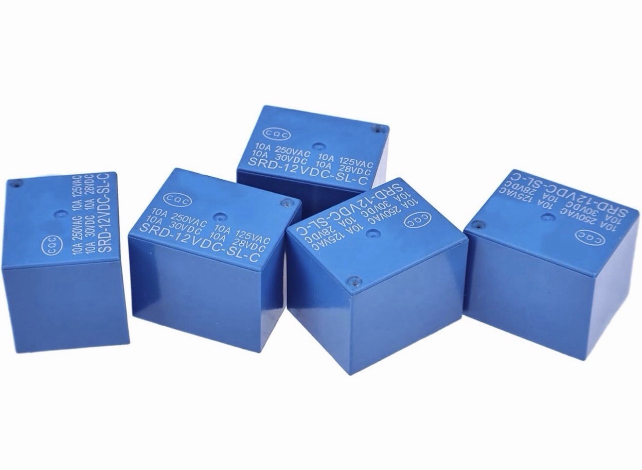 5 Pack 12V Power Relay SRD-12VDC-SL-C 5 Pin 10A SPDT PCB Relay