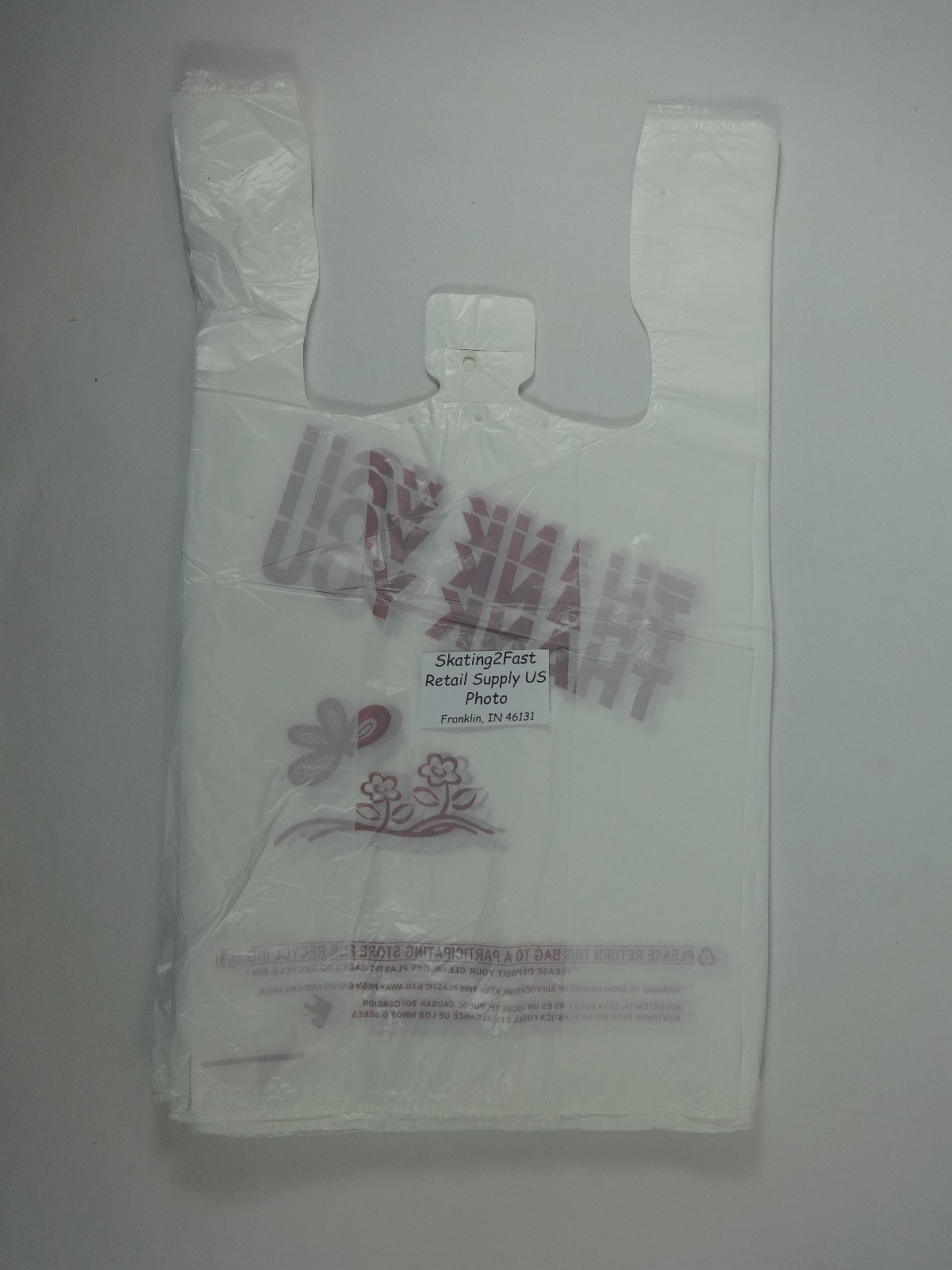 THANK YOU T-Shirt Bags 11.5″ x 6.25″ x 21″ Plastic Retail Shopping