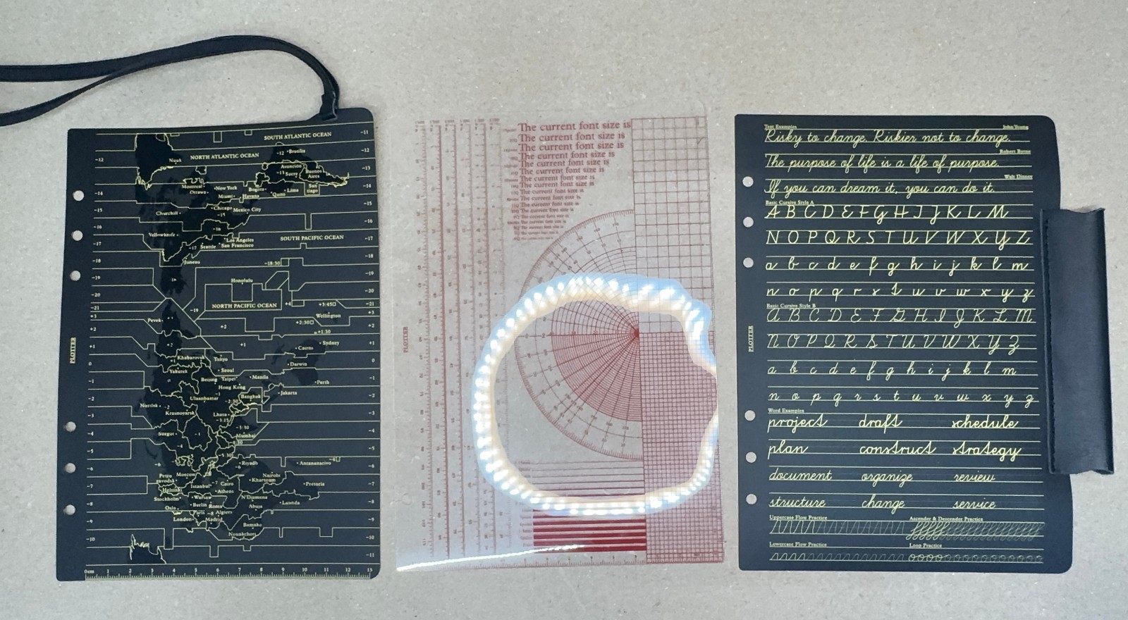 PLOTTER A5 Leather Notebook, Black & Matte Silver with Lots of Extras