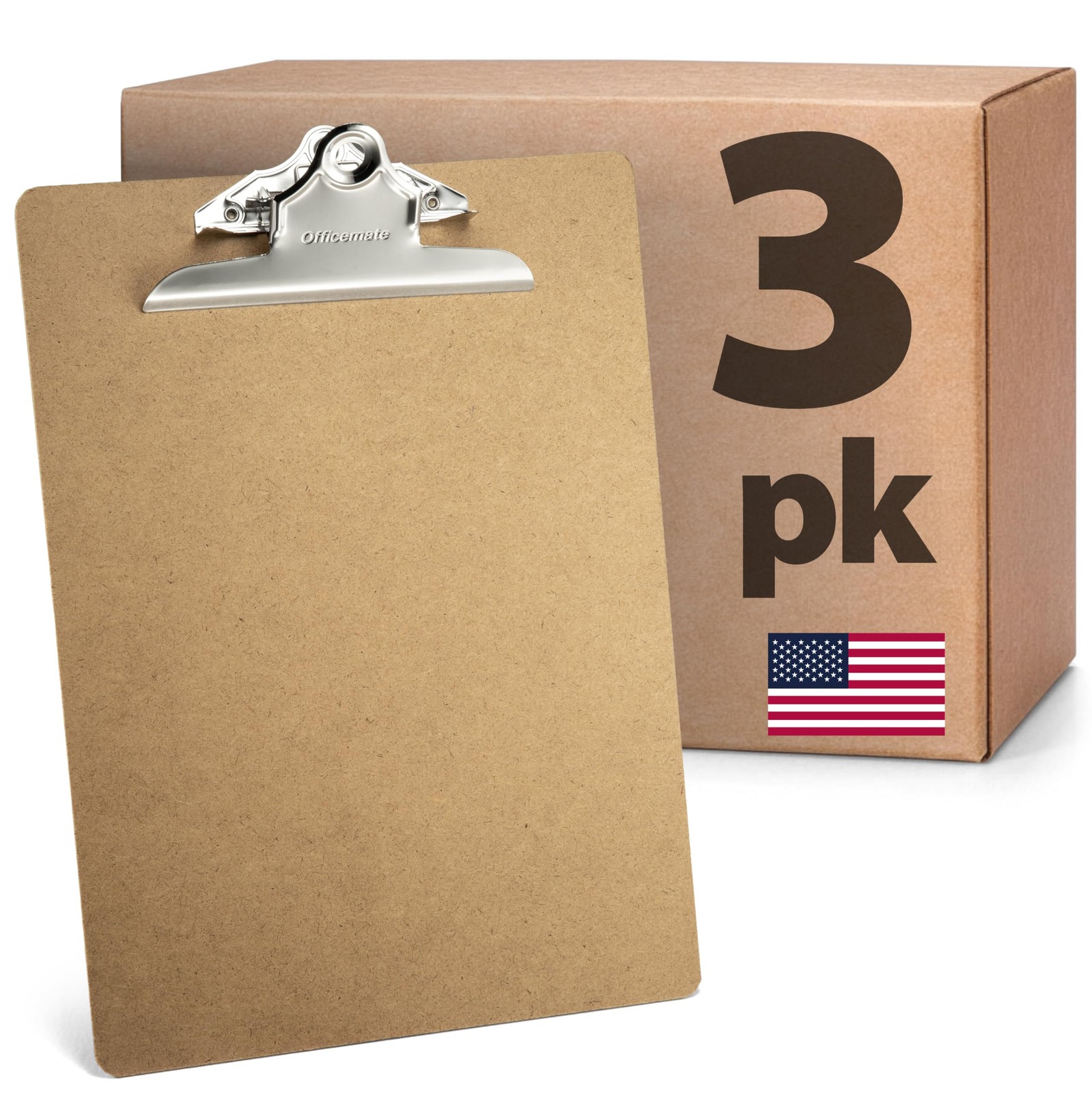 Recycled Wood Clipboard, Letter Size, 9″ X 12.5″ with 6″ Clip, 3 Pack (83133),Br