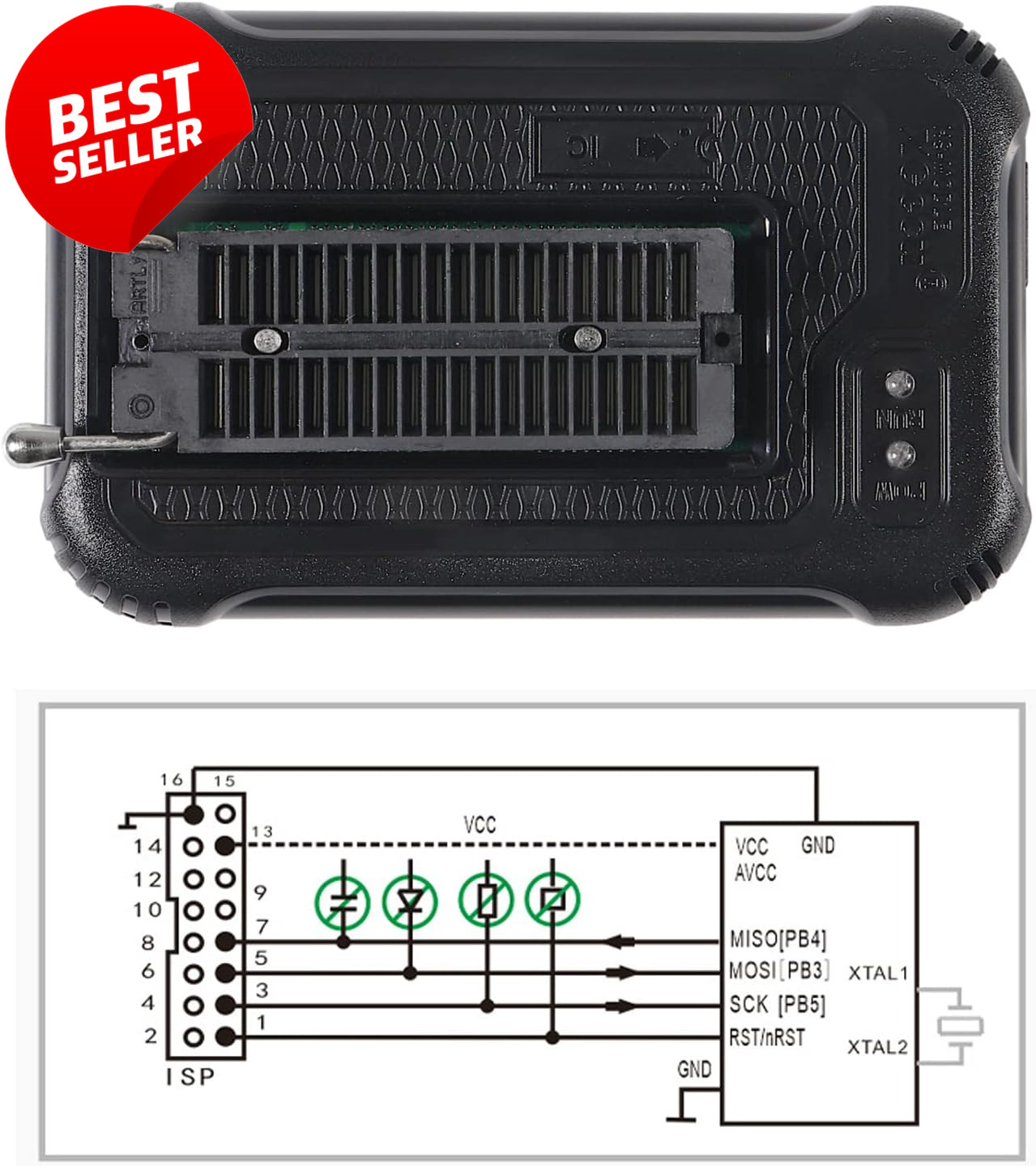 T48 TL866-3G Programmer for EPROM MCU SPI NOR NAND Flash EMMC IC Tester US