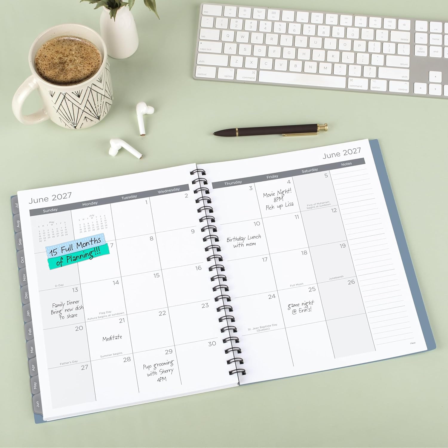 Planner 2026-2027 Weekly & Monthly Academic 15-Month April-June, 8.5″ X 11″, Com