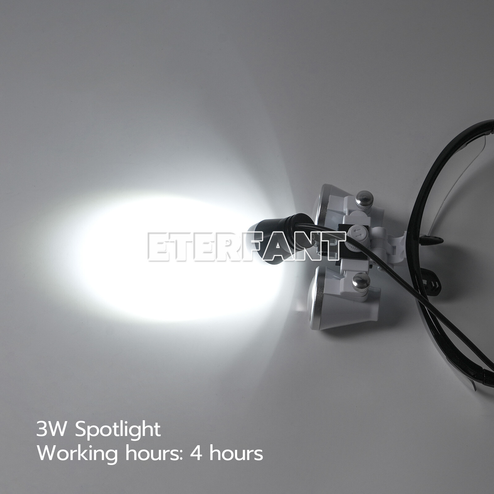 ETERFANT Dental 3.5x Magnifier Binocular Loupes+3W LED Head Light Lamp Medical