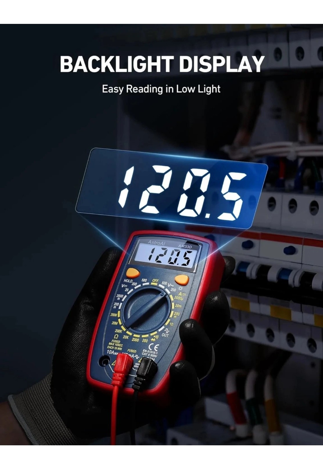 AstroAI Digital Multimeter Tester 2000 Counts with DC AC Voltmeter and Ohm Volt
