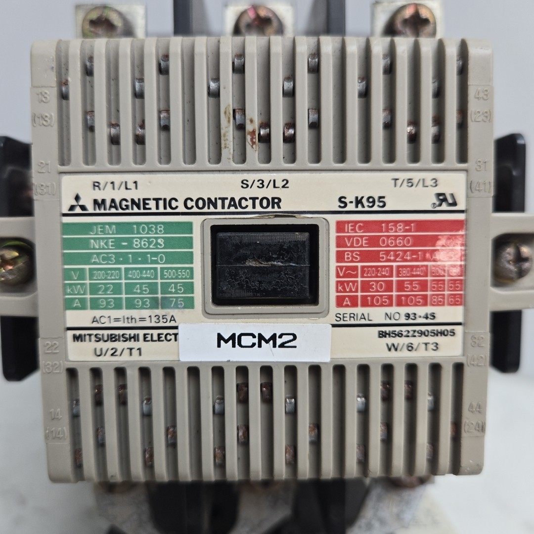 Mitsubishi S-K95 Magnetic Contactor 3 Pole w/ TH-K60TAKP Overload Relay Damage
