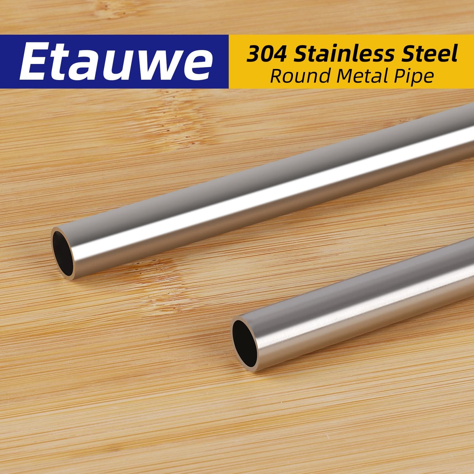 1/2 Inch (12.7mm) OD Round Metal Pipe, 304 Stainless Steel 1/2″ OD, Silver