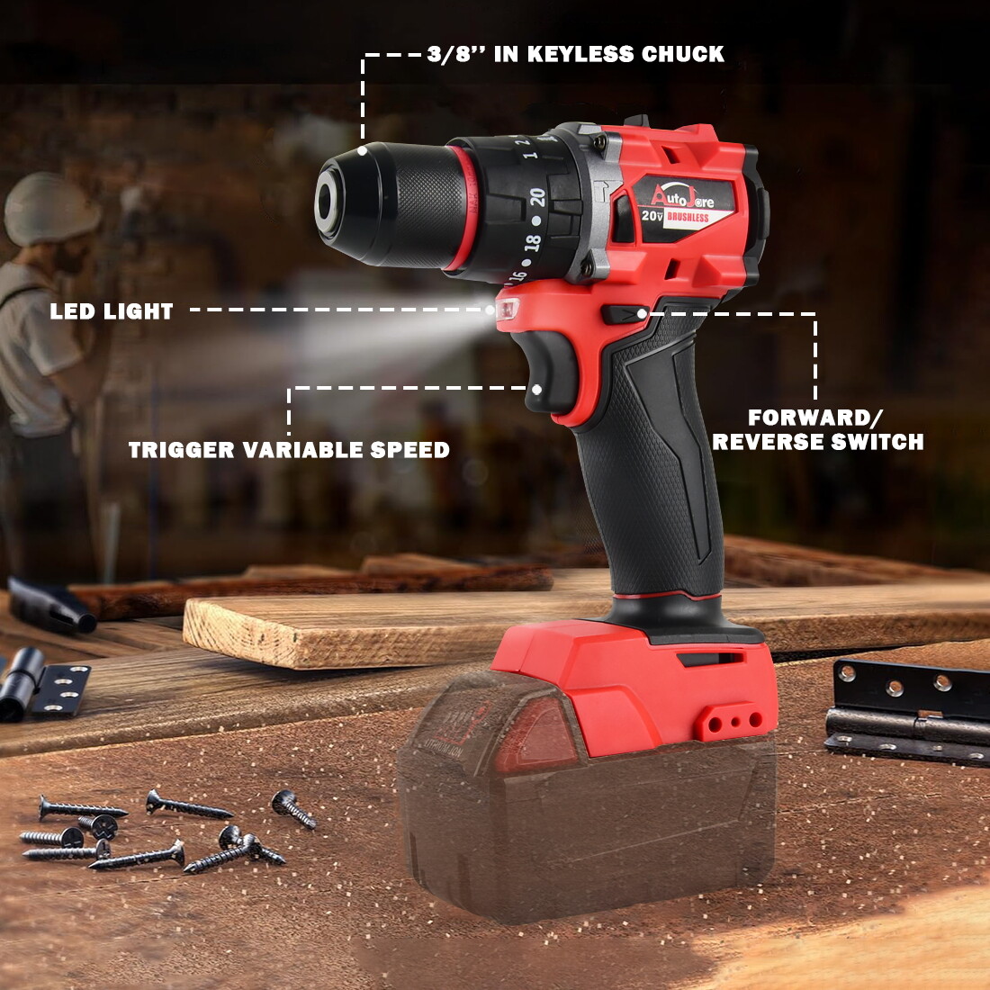 Cordless Drill For Milwaukee 18V Battery Brushless 575in-lbs Tool Only