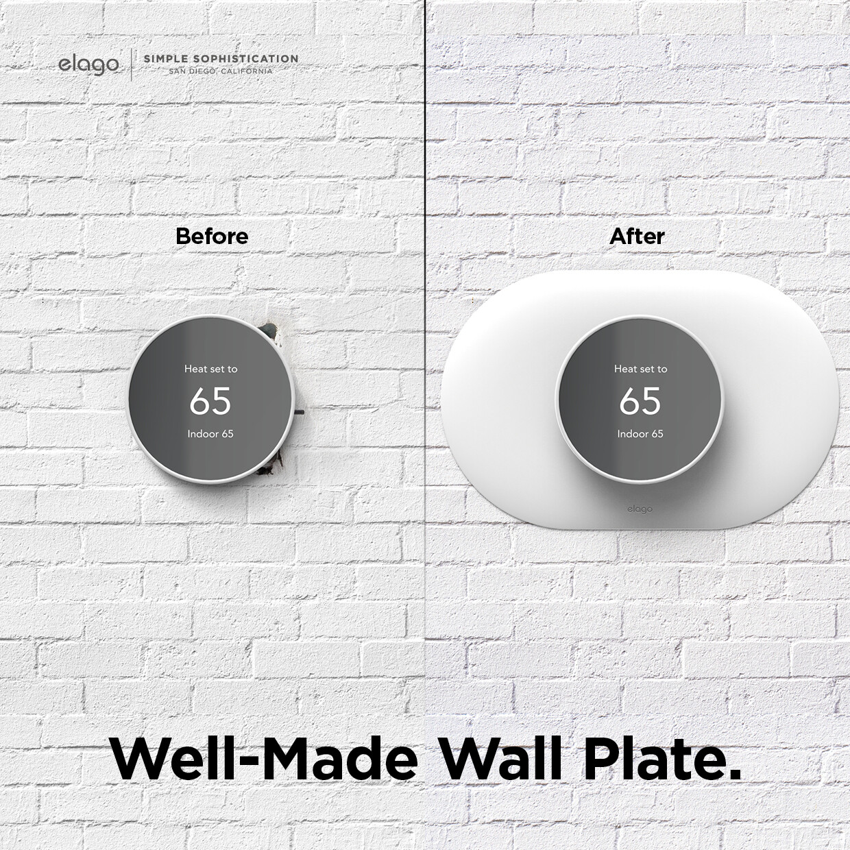 Google Nest Wall Plate Cover for Google Nest Thermostat 2020 – elago® [White]