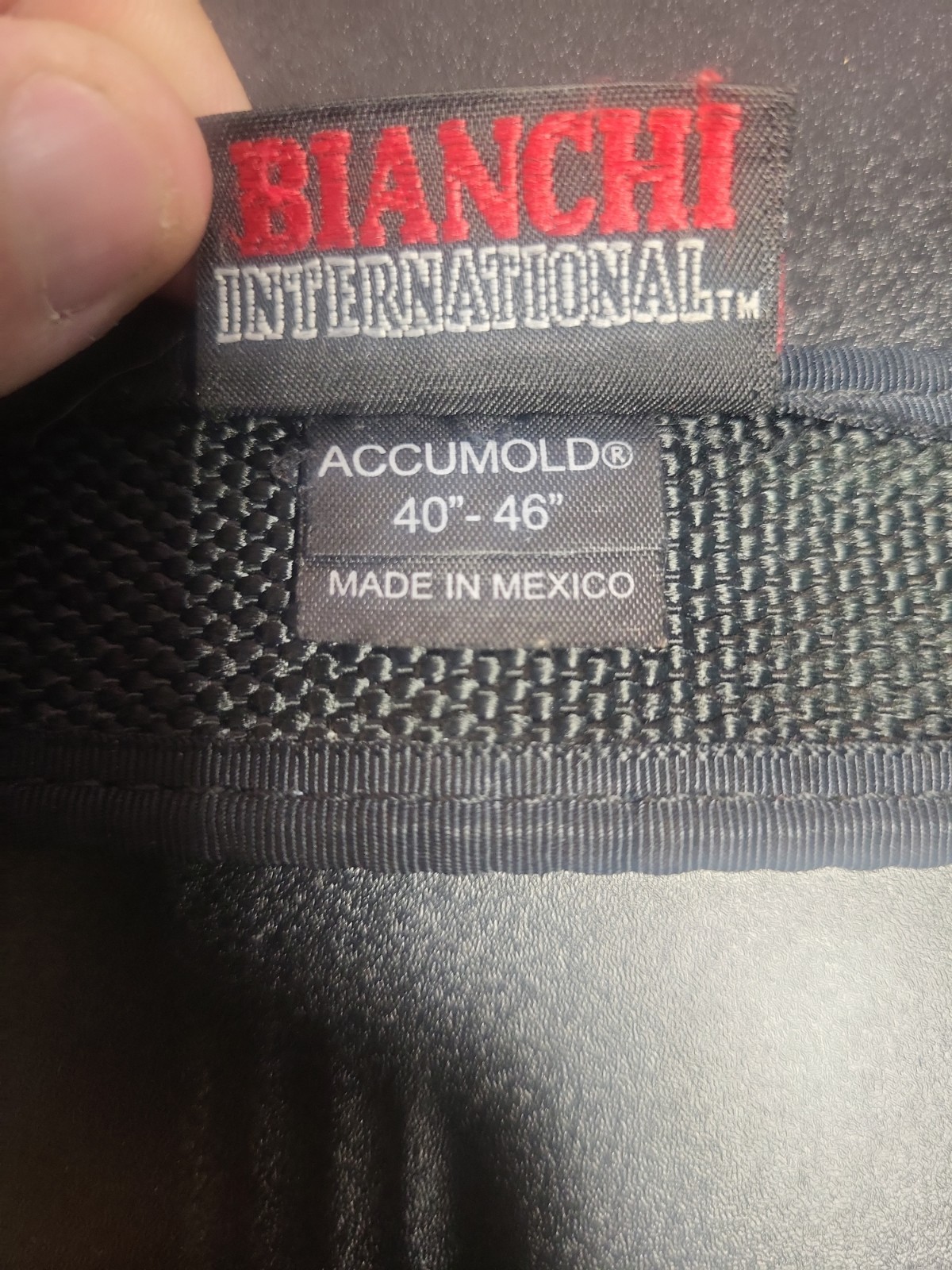 Bianchi Accumold Elite Basketweave Duty Belt Black Size 42″-44″ W/Inner 40″-46″