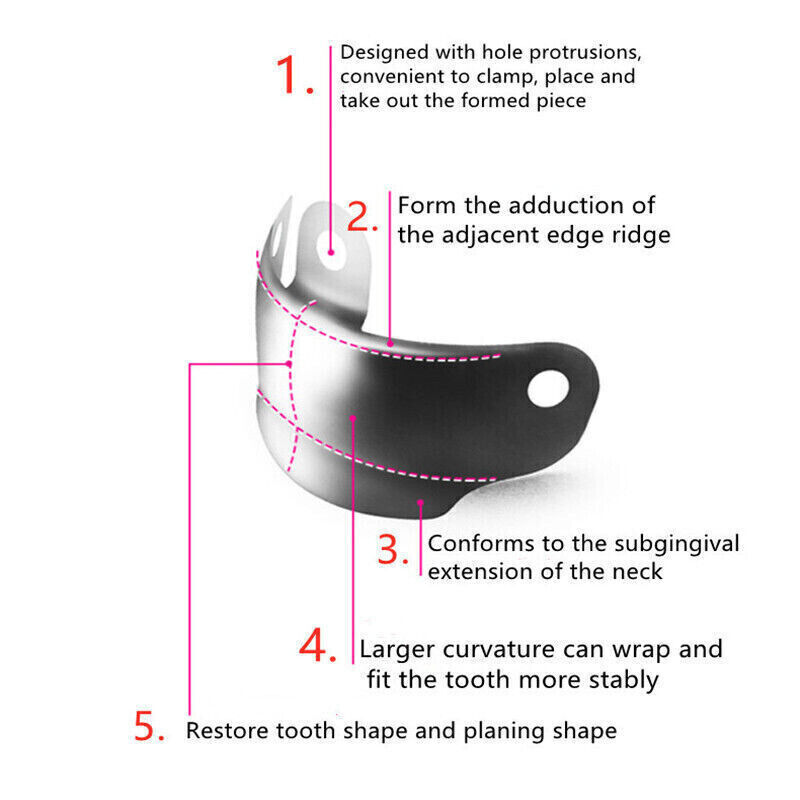 Dental Matrix Bands Ring Sectional Matrice Clamp Wedges Fit Palodent V3 System