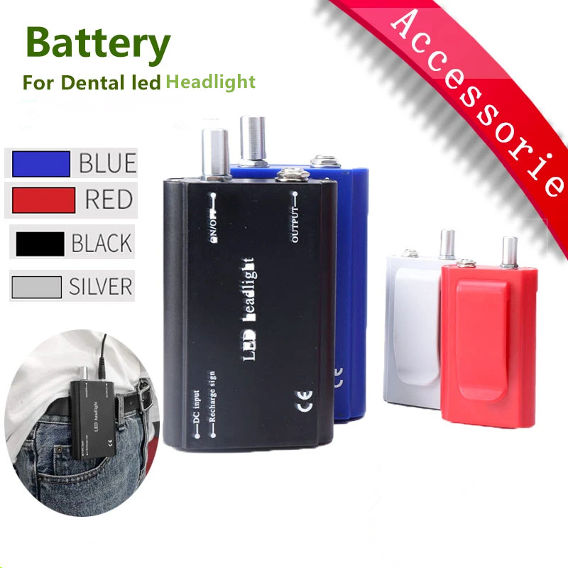 Rechargeable Battery 1800Mah with Belt Clip For Dental LED Head Light Black USA