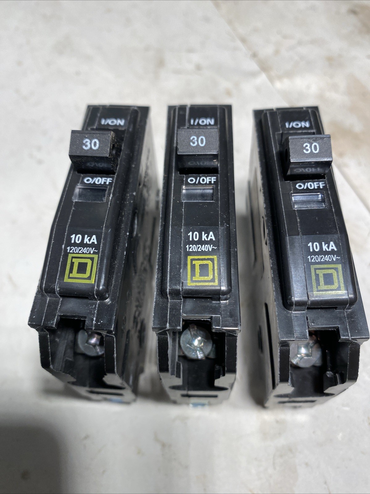Square D 30 Amp Single-Pole Circuit Breaker QO130CP 120/240V Lot Of 3 Each NIB