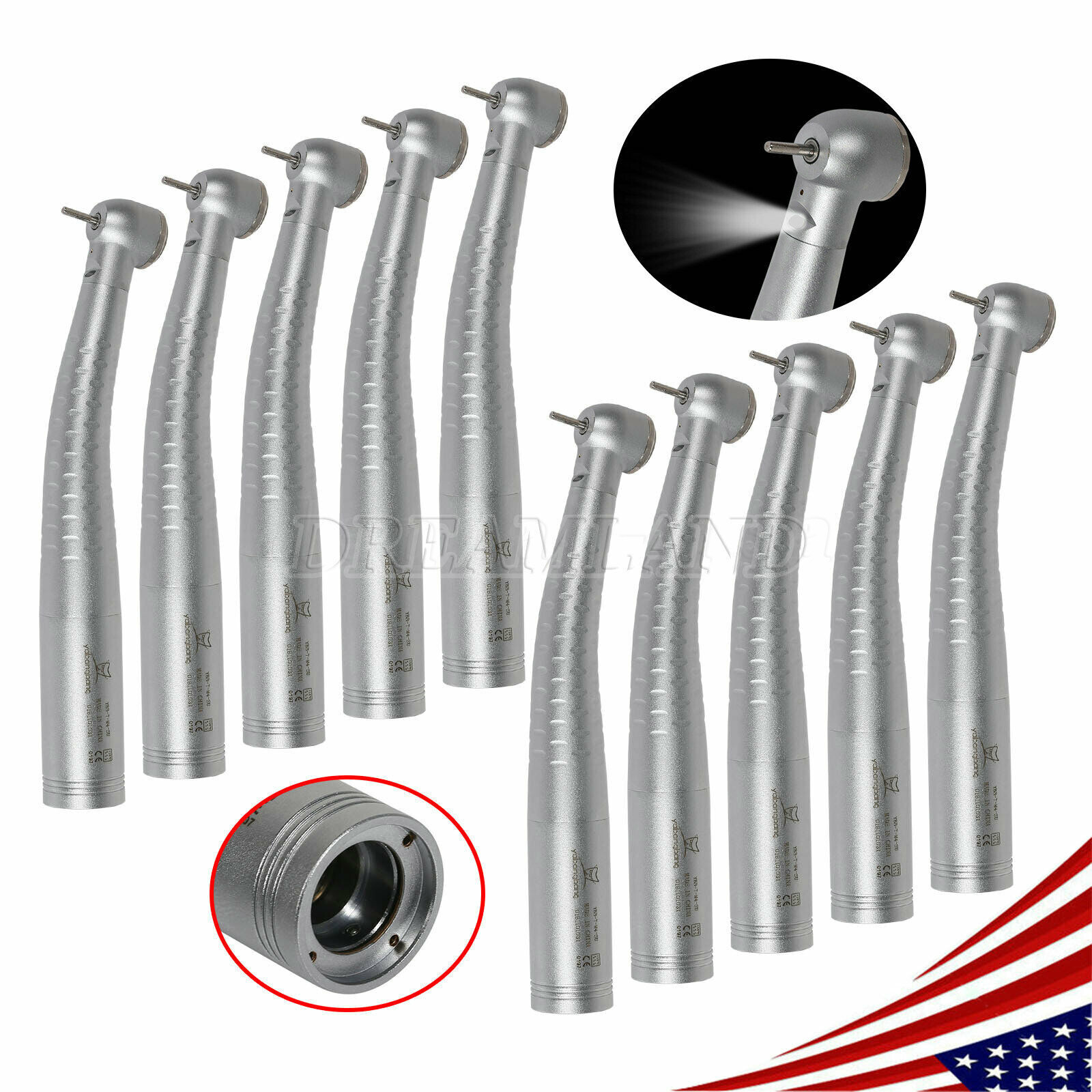 Yabangbang Dental Fiber Optic High Speed Handpiece For KaV LED 4/6Hole Coupler