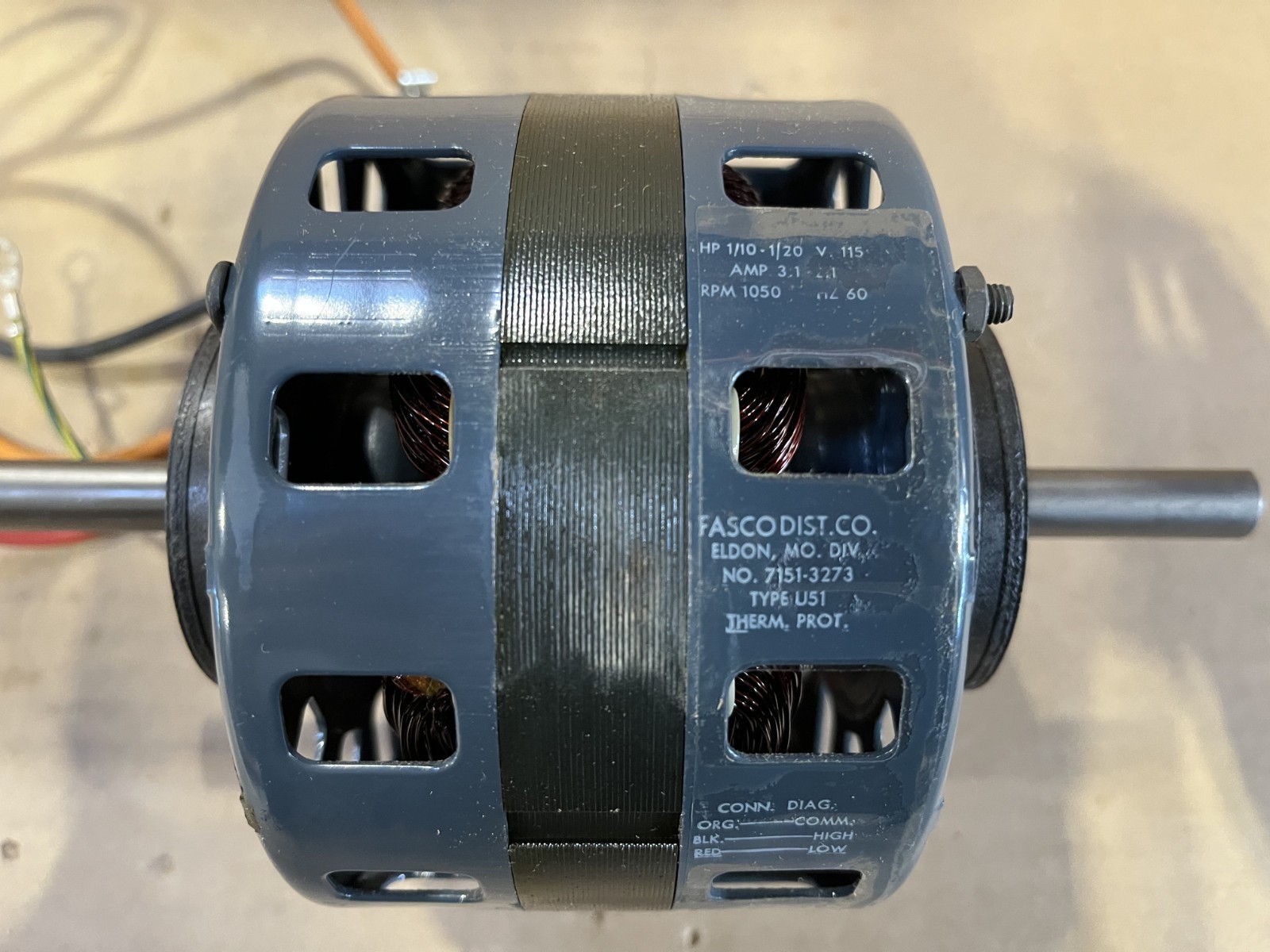 Fasco D1014 Shaded Pole Motor 1/10 1/20 HP 1050 RPM 115 Volts
