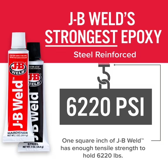 Strongest Metal Steel Aluminum Bond Adhesive Cold Weld Reinforced Epoxy Glue 2oz
