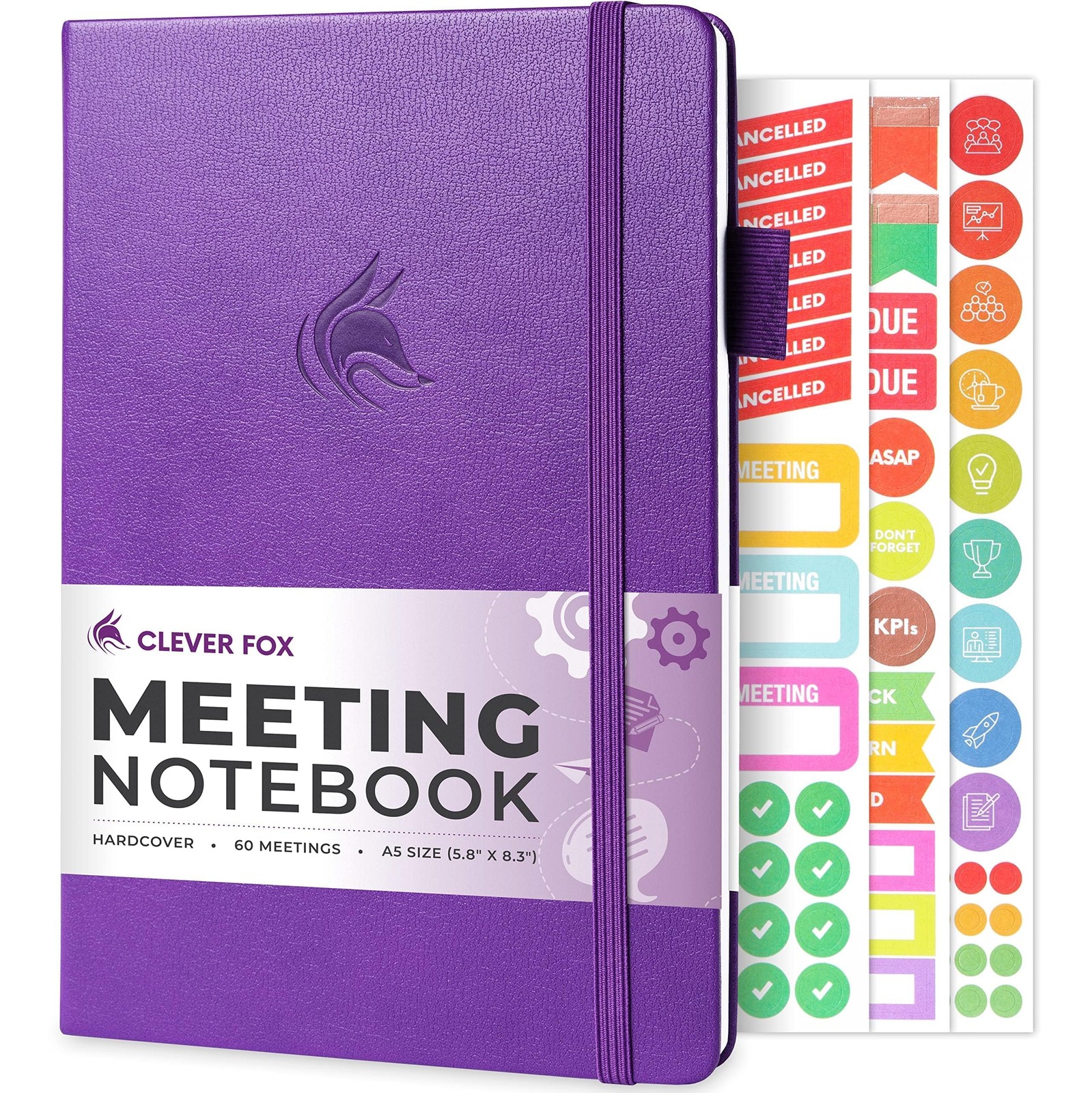 Clever Fox Meeting Notebook – Work & Business A5 (5.8» x 8.3»), Purple