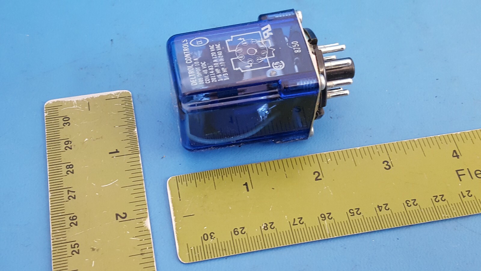 General Purpose Relay 48VDC 1.85KOhm 10A DPDT 20183 DELTROL (34.93×34.93×50.8)mm