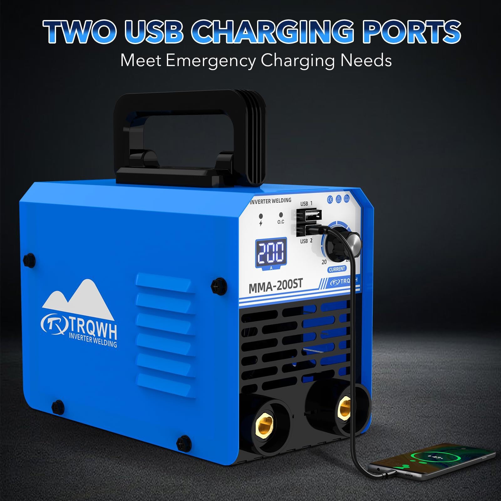 TRQWH 200A ARC Welder, 110V Portable Stick Welder with IGBT and Digital Display