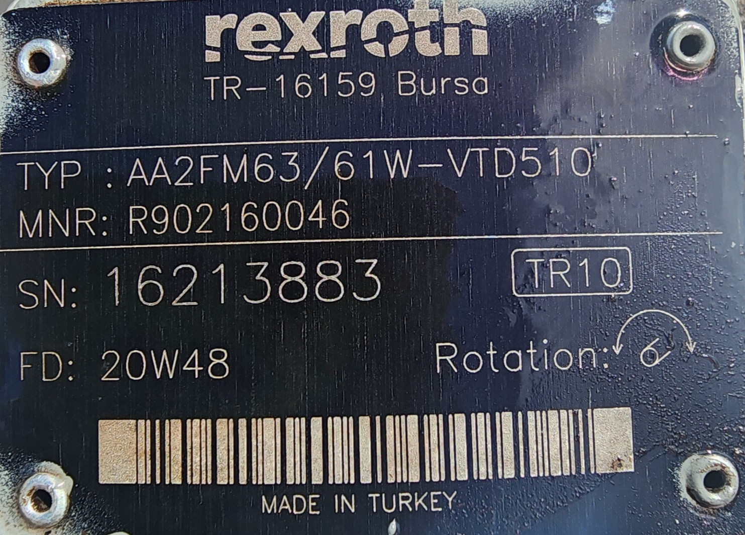 NEW OEM REXROTH AA2FM63/61W-VTD510 HYDRAULIC MOTOR R902160046