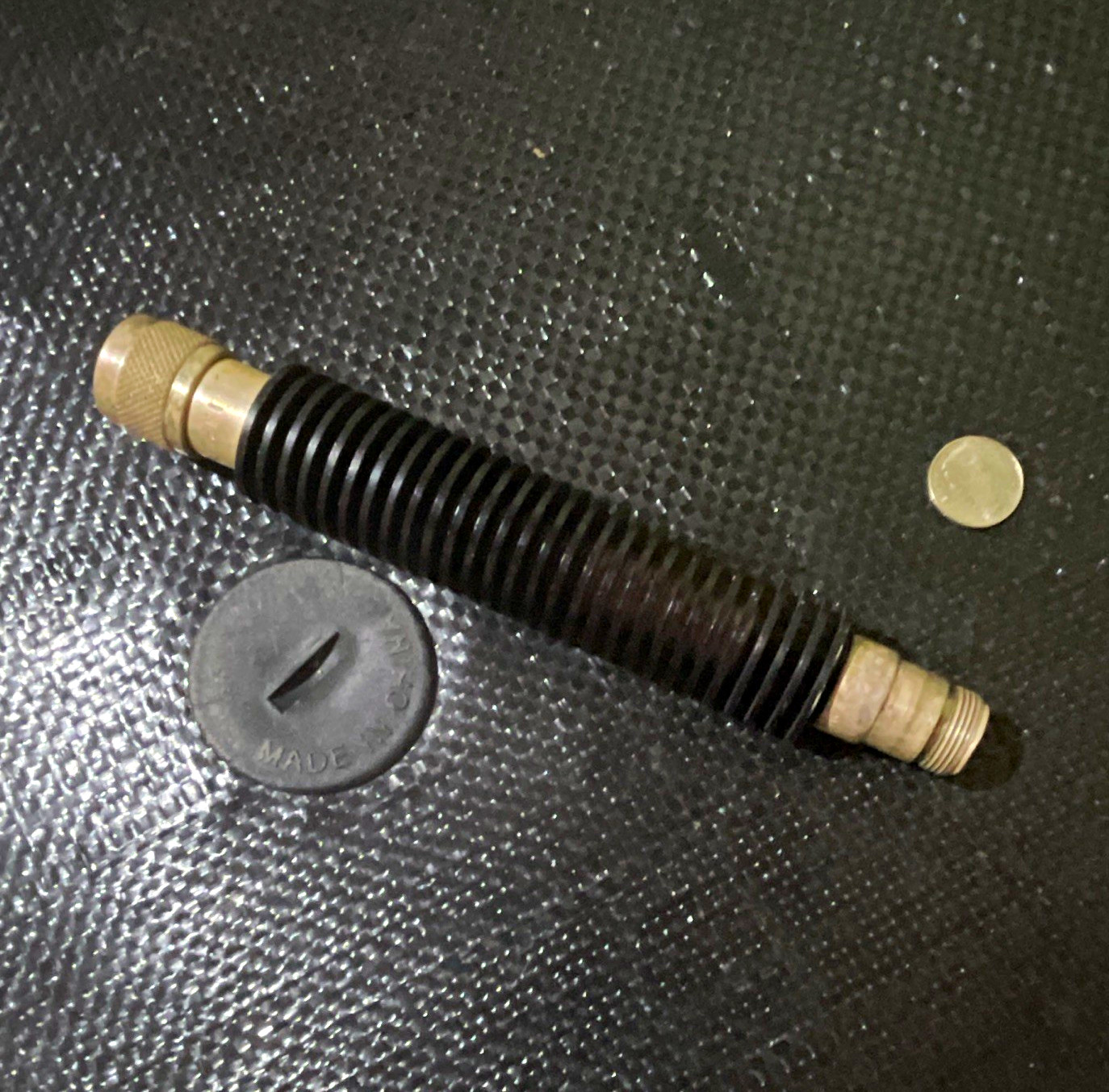Black Rubber Bellows Sleeve Threaded Stud/Bolt with Metal Threaded Ends