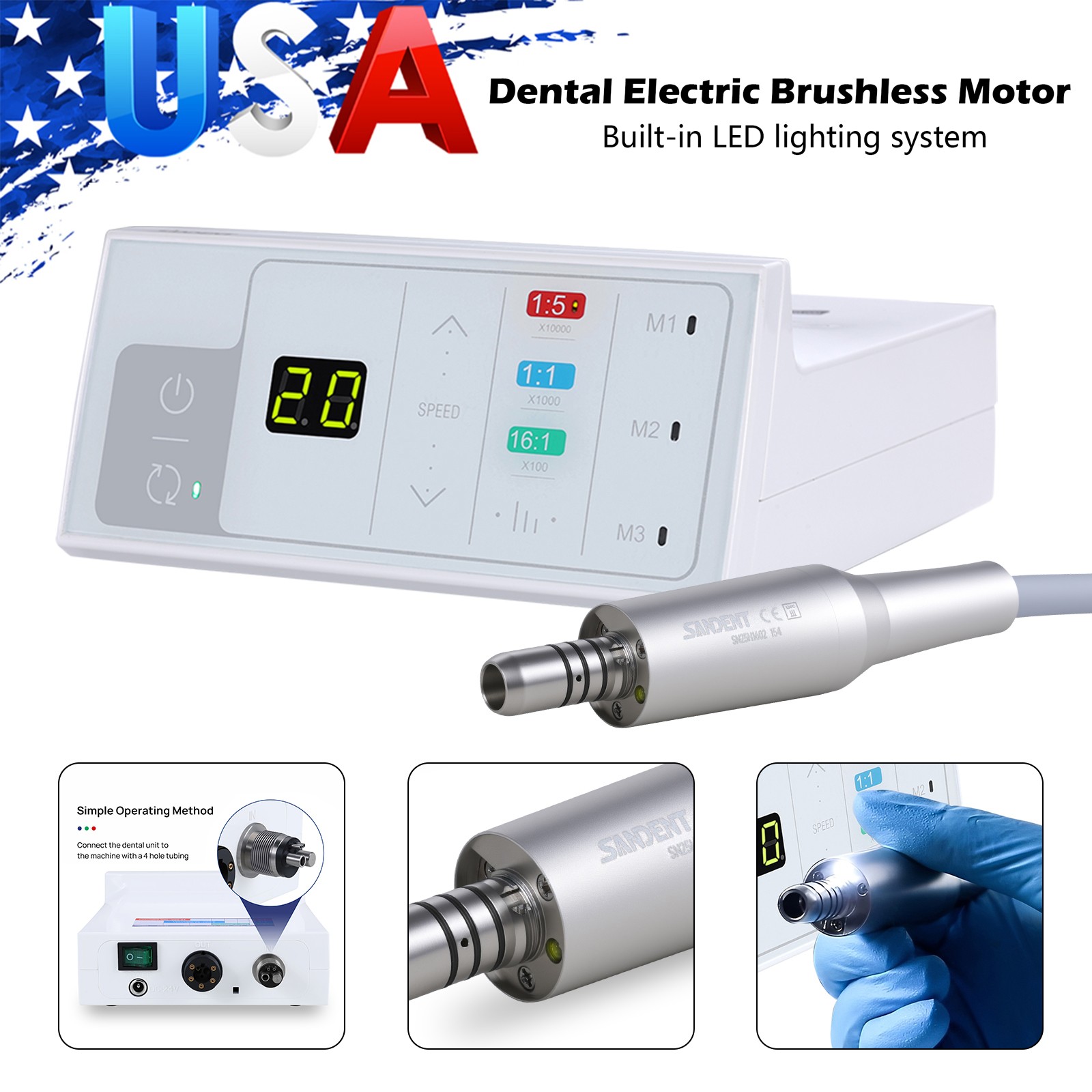 Dental Endo Handpiece 8:1 Contra Angle Endodontic For Dentsply E-Type