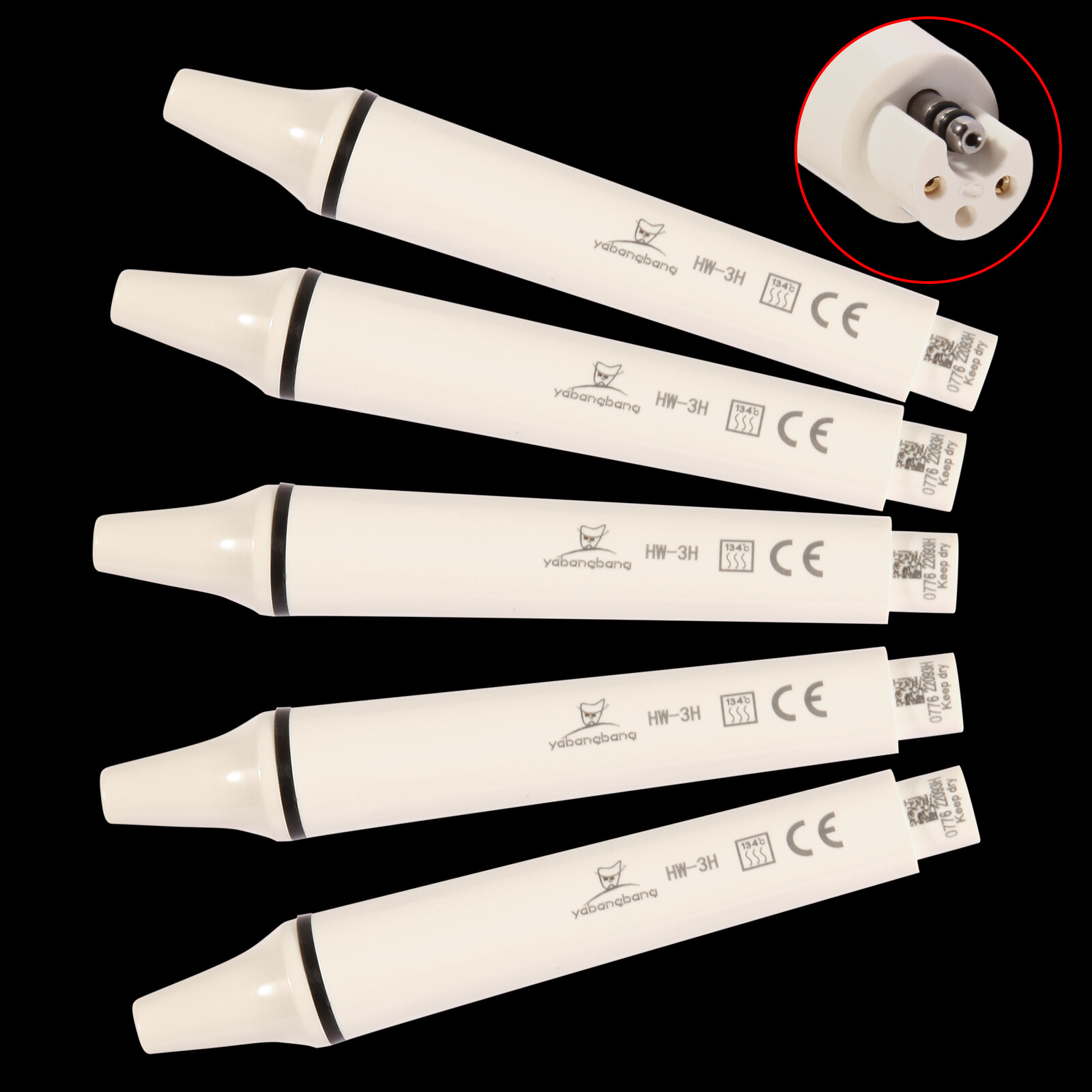1-5PCS Dental Ultrasonic Piezo Scaler Handpiece fit EMS Woodpecker Tips HW-3H